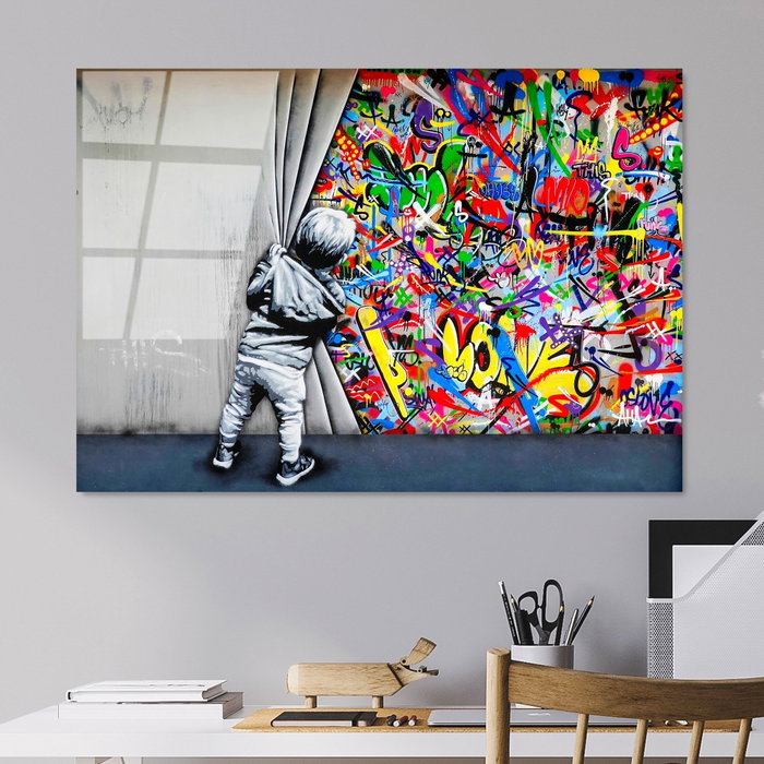 Wallity Pintura Decorativa de Vidrio Templado 70 x 100 cm Multicolor Wallity Pintura Decorativa de Vidrio Templado 70 x 100 cm Multicolor